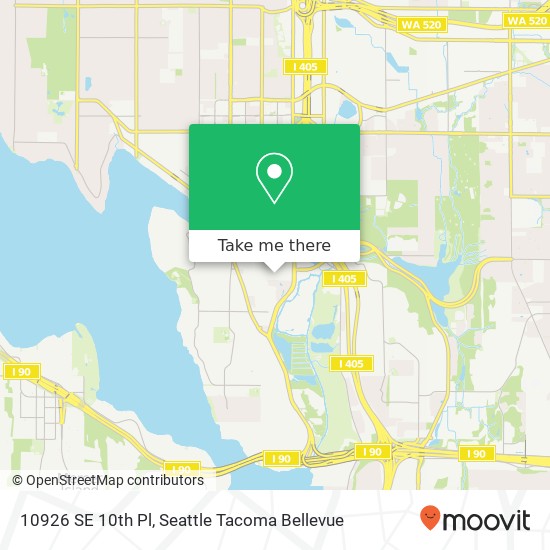 Mapa de 10926 SE 10th Pl, Bellevue, WA 98004