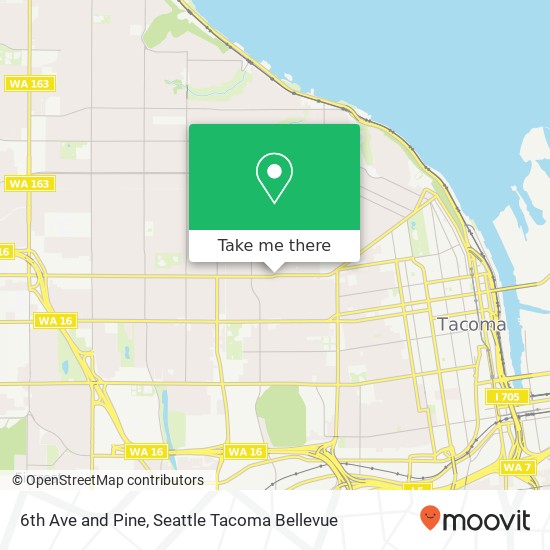 6th Ave and Pine, Tacoma, WA 98406 map