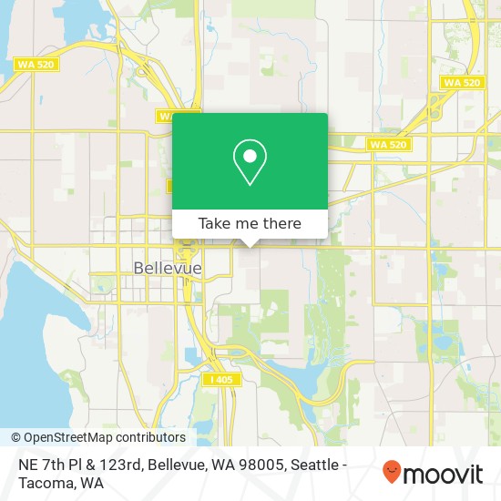 Mapa de NE 7th Pl & 123rd, Bellevue, WA 98005