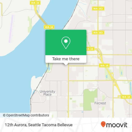 Mapa de 12th Aurora, Tacoma, WA 98465