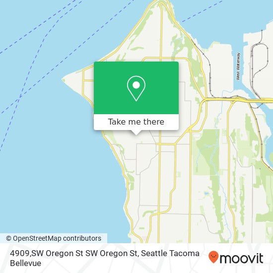 Mapa de 4909,SW Oregon St SW Oregon St, Seattle, WA 98116