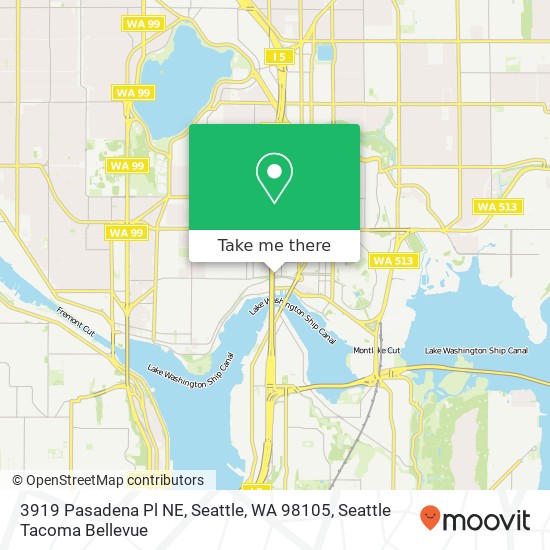 Mapa de 3919 Pasadena Pl NE, Seattle, WA 98105