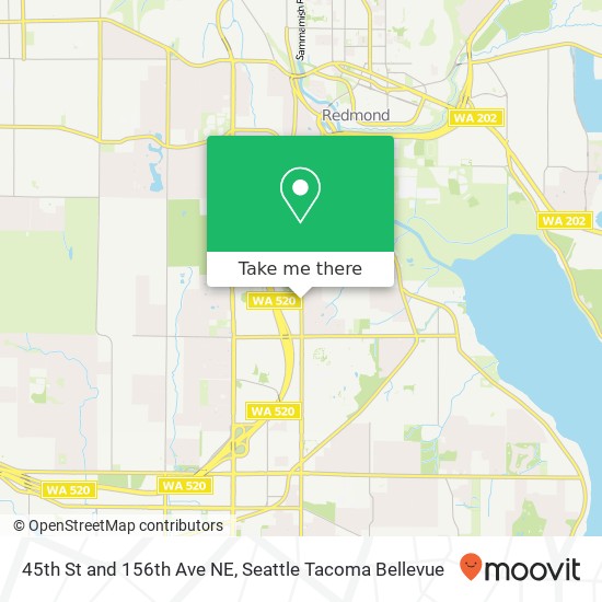 45th St and 156th Ave NE, Redmond, WA 98052 map