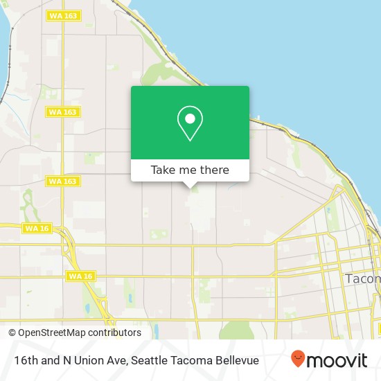 Mapa de 16th and N Union Ave, Tacoma, WA 98406