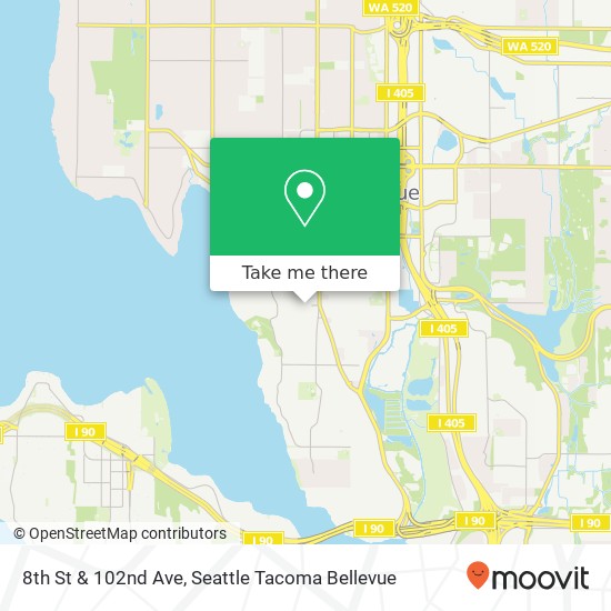 Mapa de 8th St & 102nd Ave, Bellevue, WA 98004