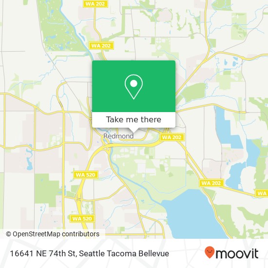 Mapa de 16641 NE 74th St, Redmond, WA 98052