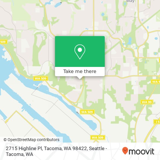 Mapa de 2715 Highline Pl, Tacoma, WA 98422