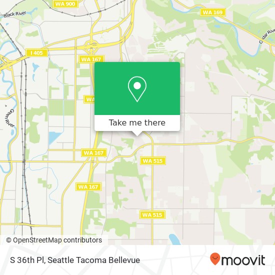 Mapa de S 36th Pl, Renton, WA 98055