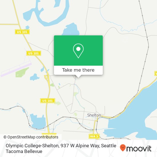Mapa de Olympic College-Shelton, 937 W Alpine Way