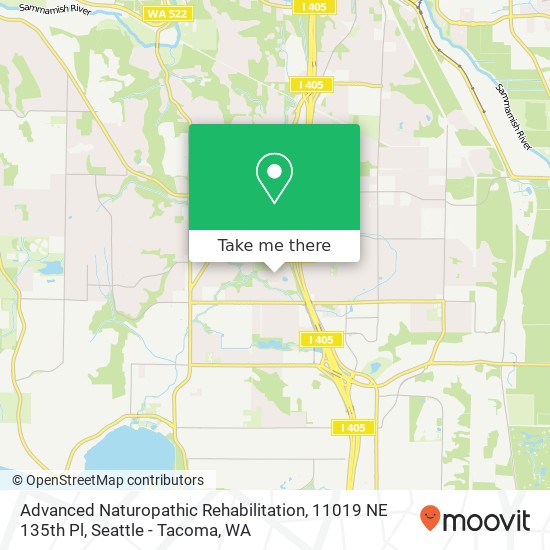 Mapa de Advanced Naturopathic Rehabilitation, 11019 NE 135th Pl