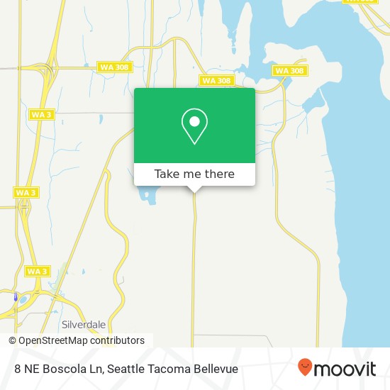 Mapa de 8 NE Boscola Ln, Poulsbo, WA 98370