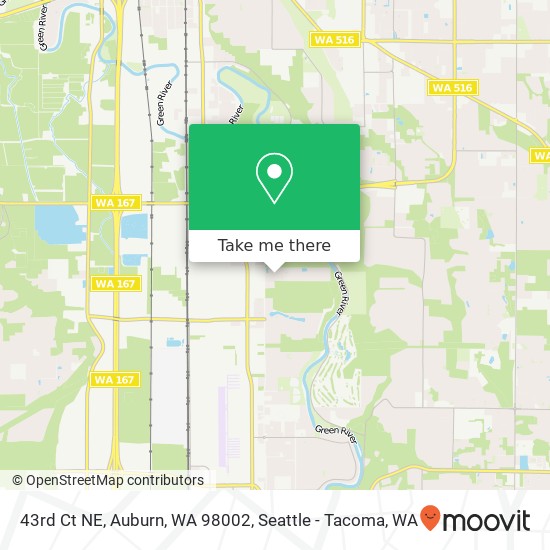 Mapa de 43rd Ct NE, Auburn, WA 98002