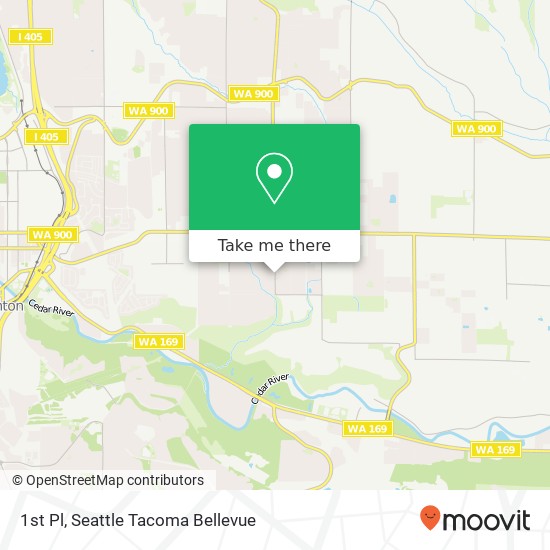 Mapa de 1st Pl, Renton, WA 98059