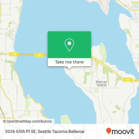 Mapa de 3036 65th Pl SE, Mercer Island, WA 98040