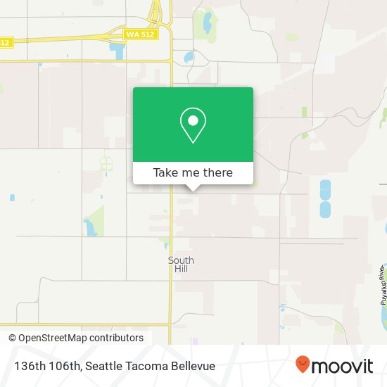 Mapa de 136th 106th, Puyallup, WA 98374