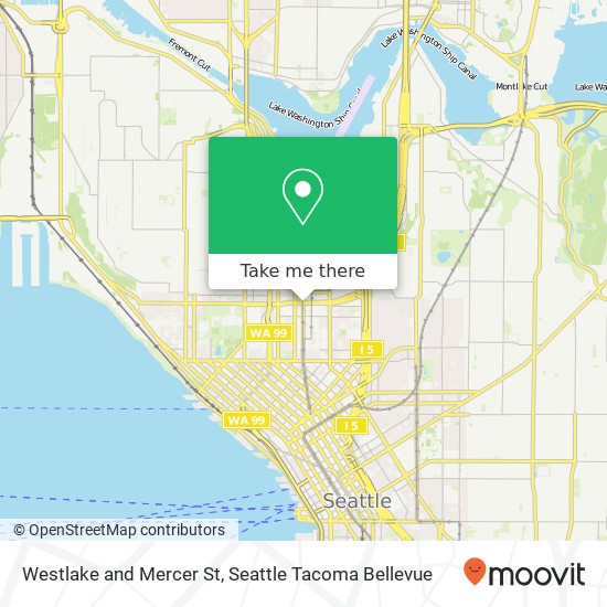 Mapa de Westlake and Mercer St, Seattle, WA 98109