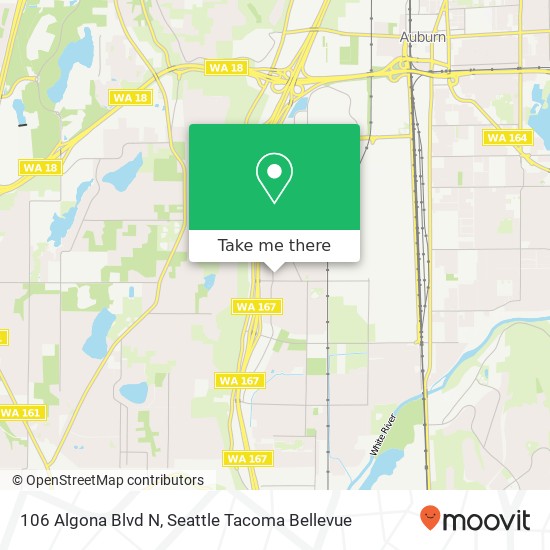 Mapa de 106 Algona Blvd N, Algona (AUBURN), WA 98001