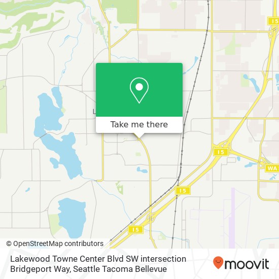 Mapa de Lakewood Towne Center Blvd SW intersection Bridgeport Way, Lakewood, WA 98499