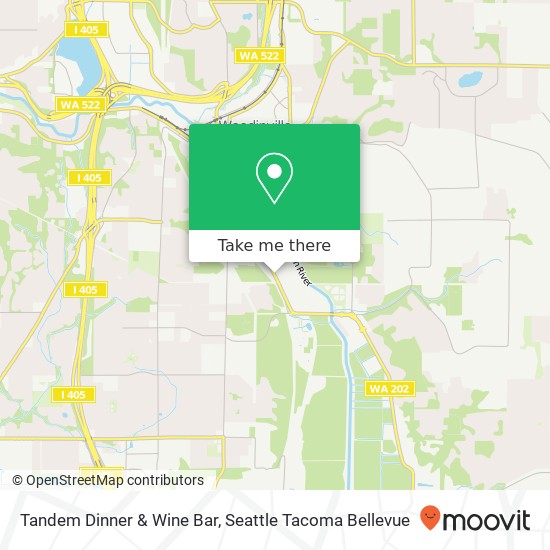 Mapa de Tandem Dinner & Wine Bar, 15029 Woodinville Redmond Rd NE