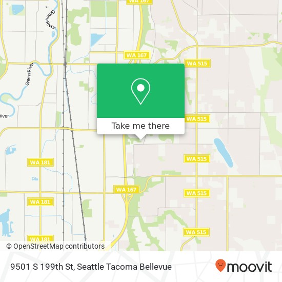 Mapa de 9501 S 199th St, Renton, WA 98055