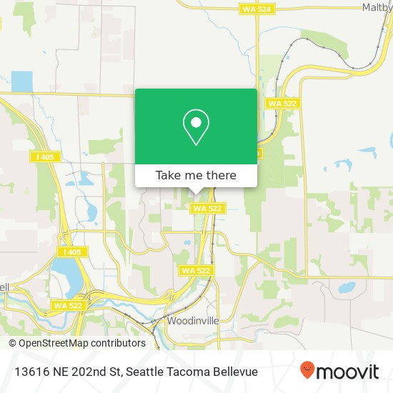 Mapa de 13616 NE 202nd St, Woodinville, WA 98072