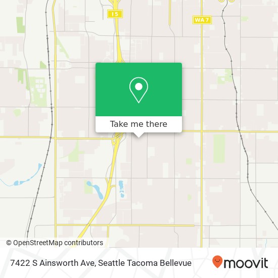 Mapa de 7422 S Ainsworth Ave, Tacoma, WA 98408