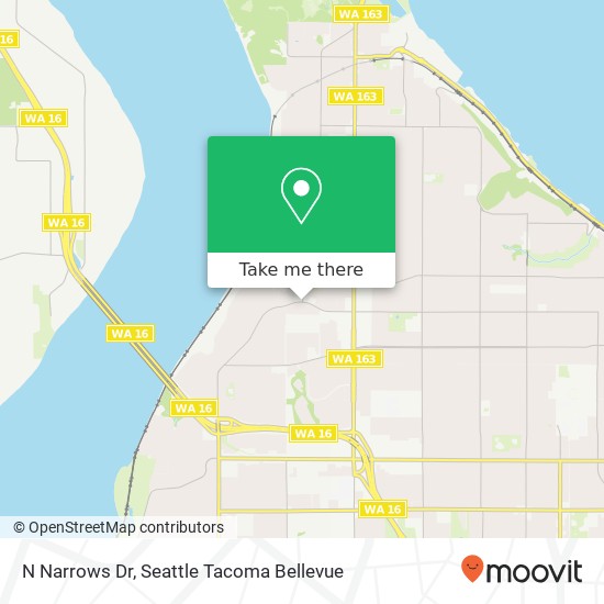 Mapa de N Narrows Dr, Tacoma, WA 98407