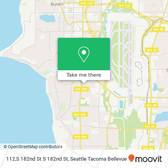 Mapa de 112,S 182nd St S 182nd St, Burien, WA 98148