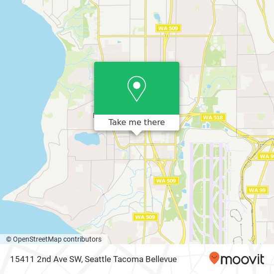 Mapa de 15411 2nd Ave SW, Burien, WA 98166