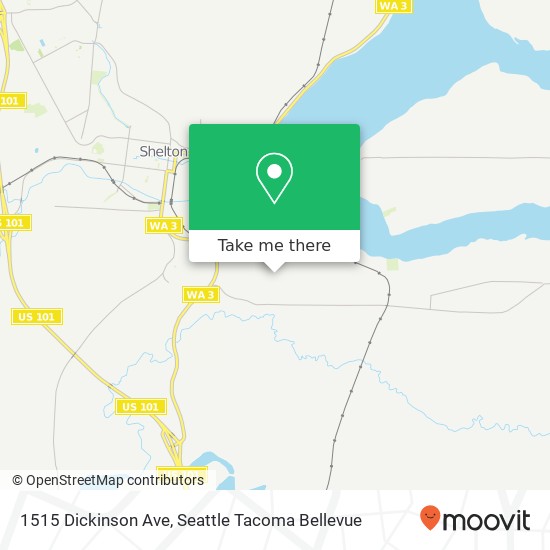 Mapa de 1515 Dickinson Ave, Shelton, WA 98584