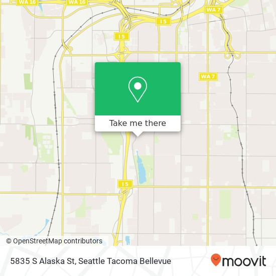 Mapa de 5835 S Alaska St, Tacoma, WA 98408