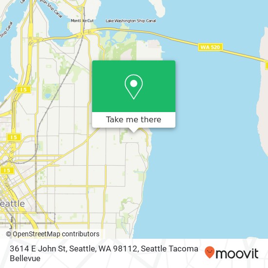 Mapa de 3614 E John St, Seattle, WA 98112