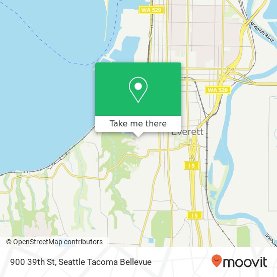 Mapa de 900 39th St, Everett, WA 98201