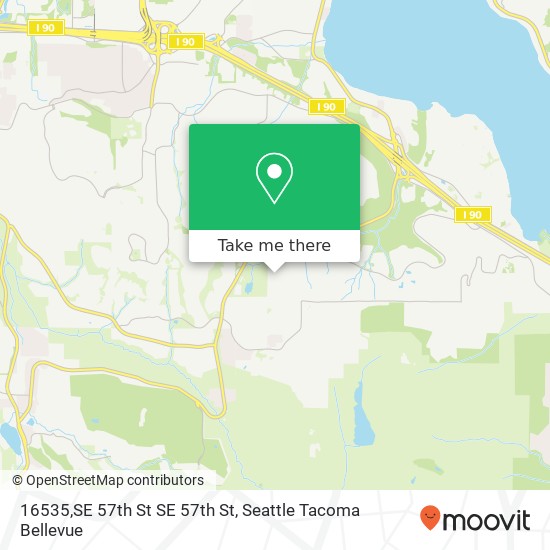 Mapa de 16535,SE 57th St SE 57th St, Bellevue, WA 98006