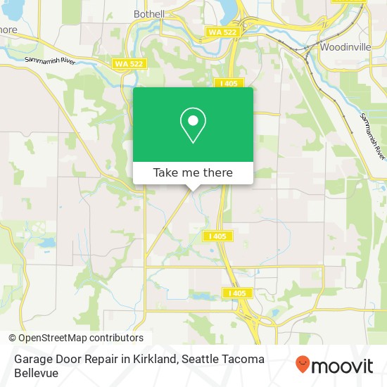 Garage Door Repair in Kirkland, 14312 109th Ave NE map