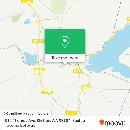 Mapa de 812 Thomas Ave, Shelton, WA 98584