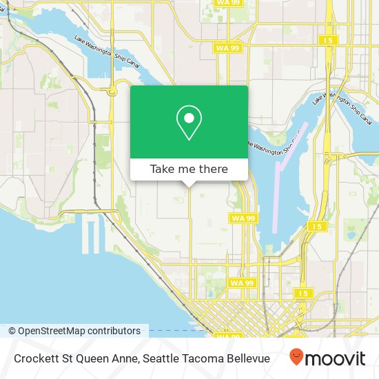 Mapa de Crockett St Queen Anne, Seattle, WA 98109