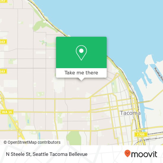 Mapa de N Steele St, Tacoma, WA 98403