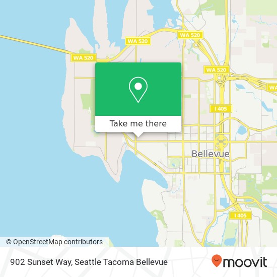 902 Sunset Way, Bellevue, WA 98004 map