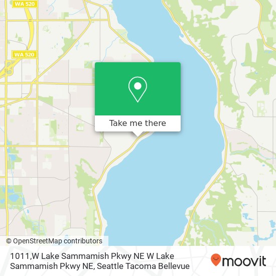 Mapa de 1011,W Lake Sammamish Pkwy NE W Lake Sammamish Pkwy NE, Bellevue, WA 98008