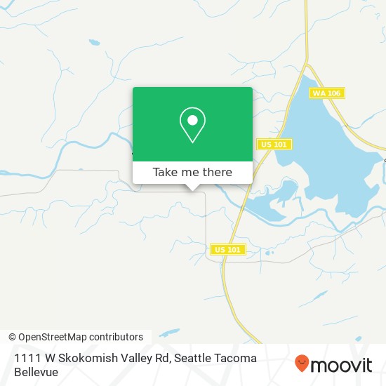 Mapa de 1111 W Skokomish Valley Rd, Shelton, WA 98584