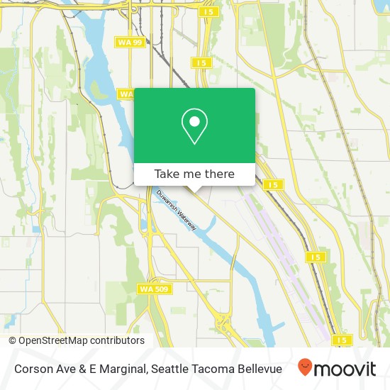 Mapa de Corson Ave & E Marginal, Seattle, WA 98108