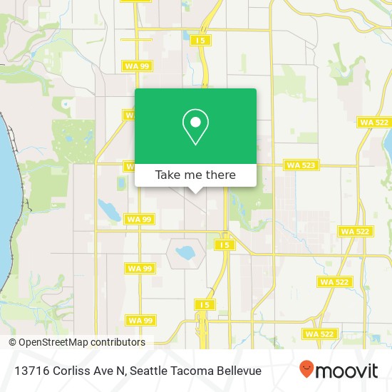 Mapa de 13716 Corliss Ave N, Seattle, WA 98133