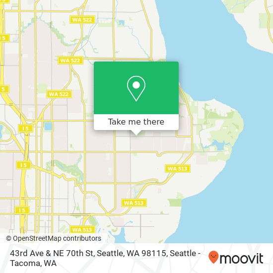 Mapa de 43rd Ave & NE 70th St, Seattle, WA 98115