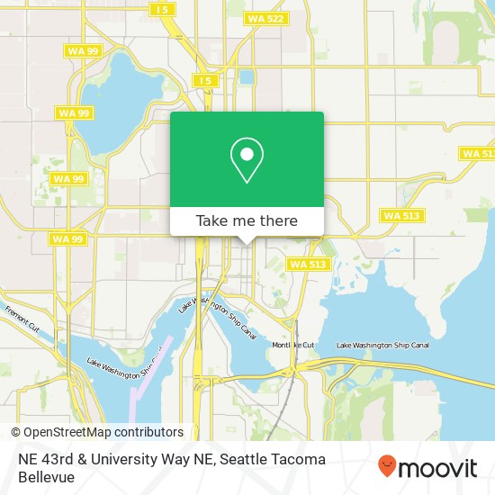Mapa de NE 43rd & University Way NE, Seattle, WA 98105