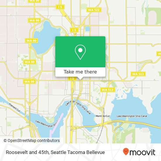 Roosevelt and 45th, Seattle, WA 98105 map