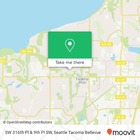 SW 316th Pl & 9th Pl SW, Federal Way, WA 98023 map