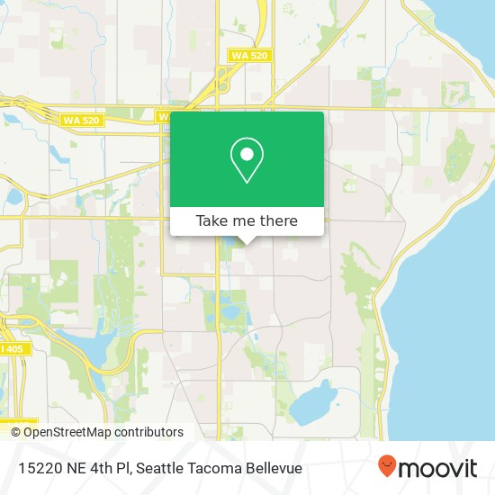 Mapa de 15220 NE 4th Pl, Bellevue, WA 98007