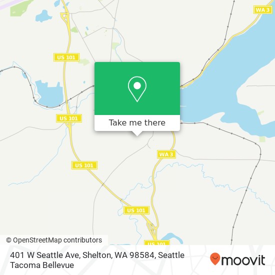 Mapa de 401 W Seattle Ave, Shelton, WA 98584