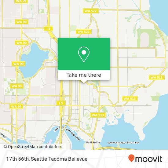 Mapa de 17th 56th, Seattle, WA 98105